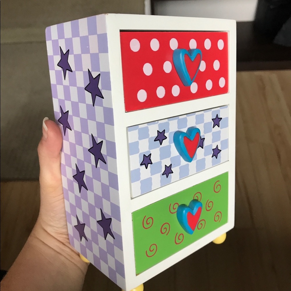 Vibrant wooden jewelry box